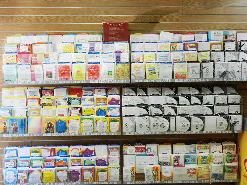 Greeting cards and gifts in waiting area